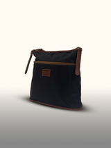 Crossbody 7629 Negro/Café — costado