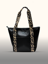Tote bag Negro/animal print — tiras