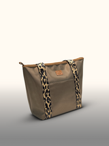 Tote bag Taupe animal print — costado