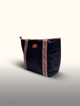 Tote bag Negro/café — costado