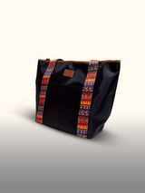 Tote bag Negro/rojo — costado