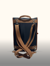 Mochila convertible 7631 Negro/Café — espalda