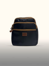 Mochila cruzada Negro/Café — frente