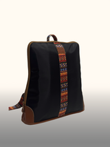 Mochila portalaptop Negro/Café — Costado