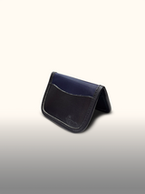 Tarjetero pequeño Azul/Negro — costado