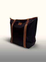 Tote bag Negro/Café — vista lateral